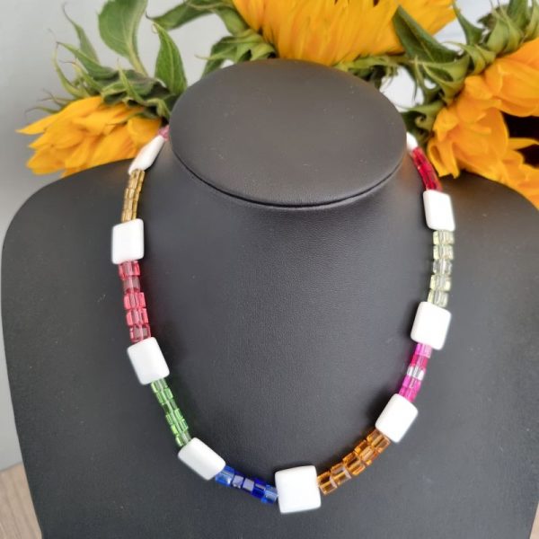 Colourful Square Bead Necklace