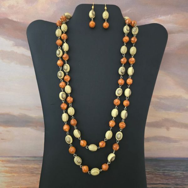 Orange & Cream Bead Set